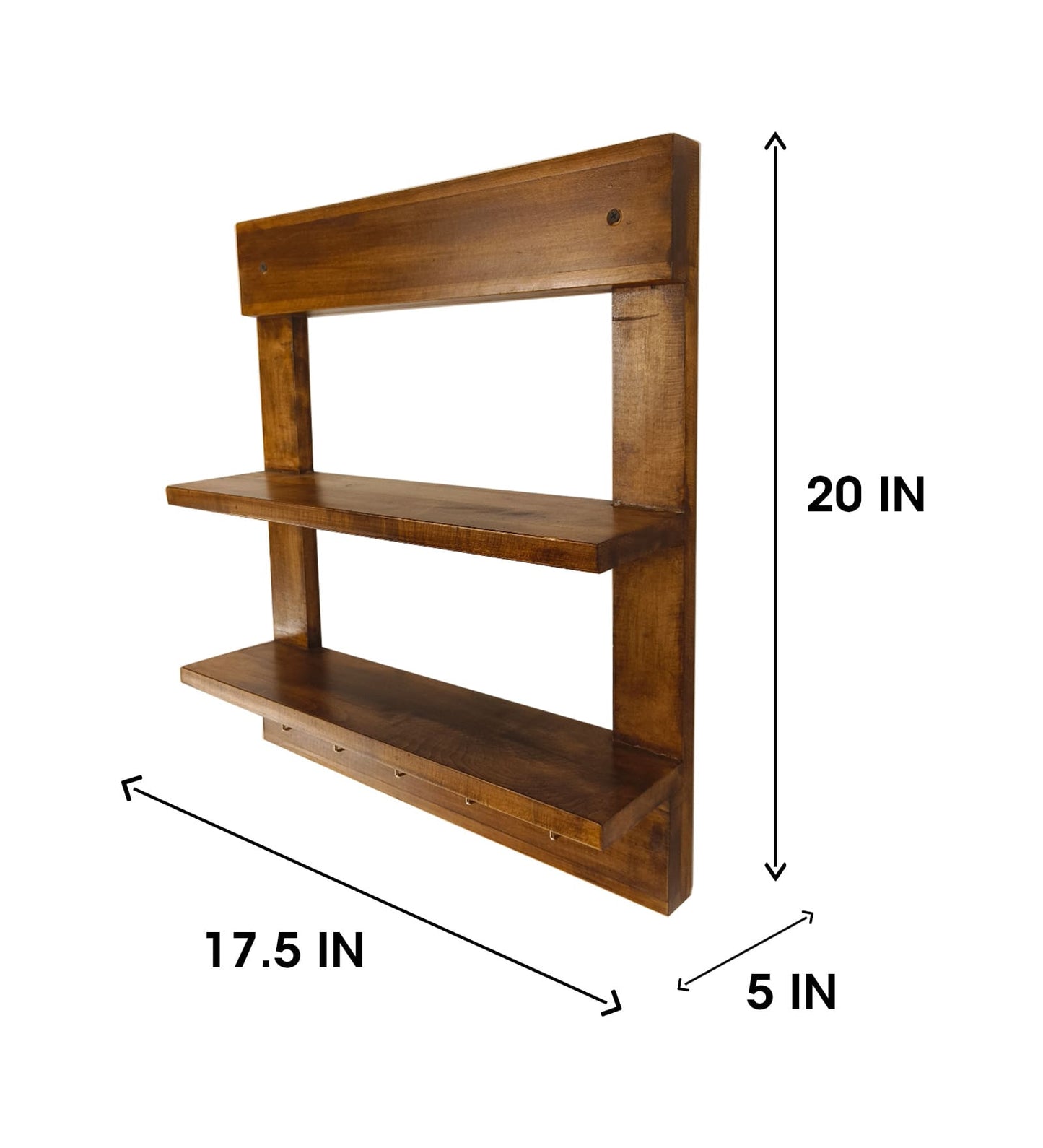 Idea Wooden Wall Shelf Organiser with Key Holders