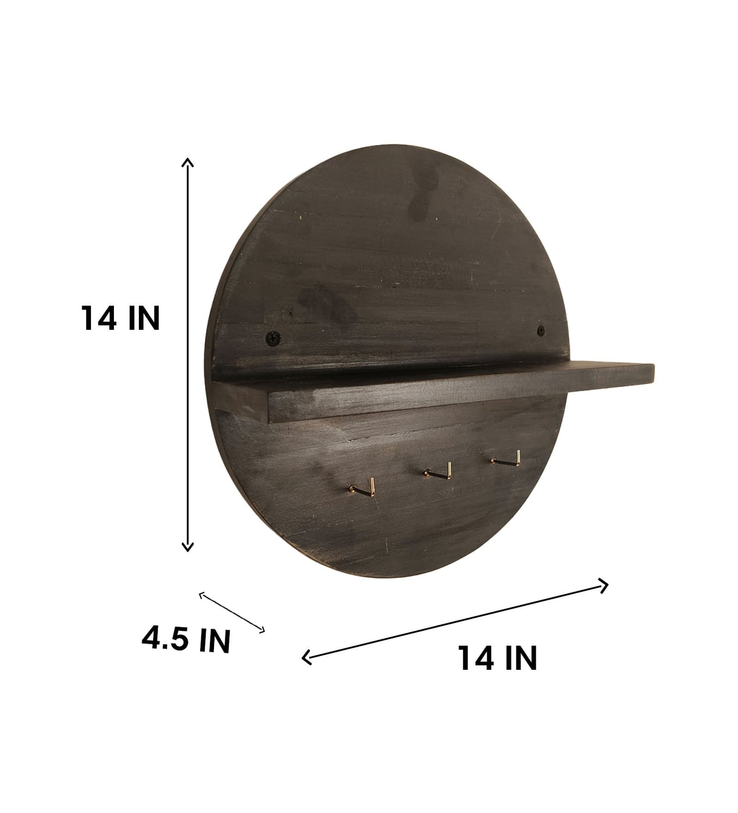 Know Wooden Wall Shelf Organiser with Key Holders