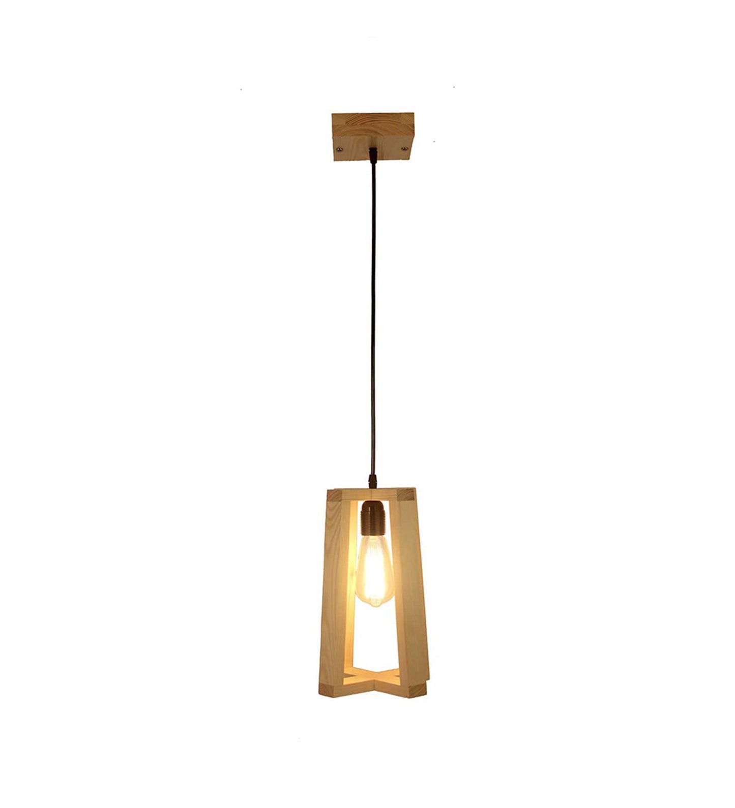 Smog Brown Wooden Single Hanging Lamp