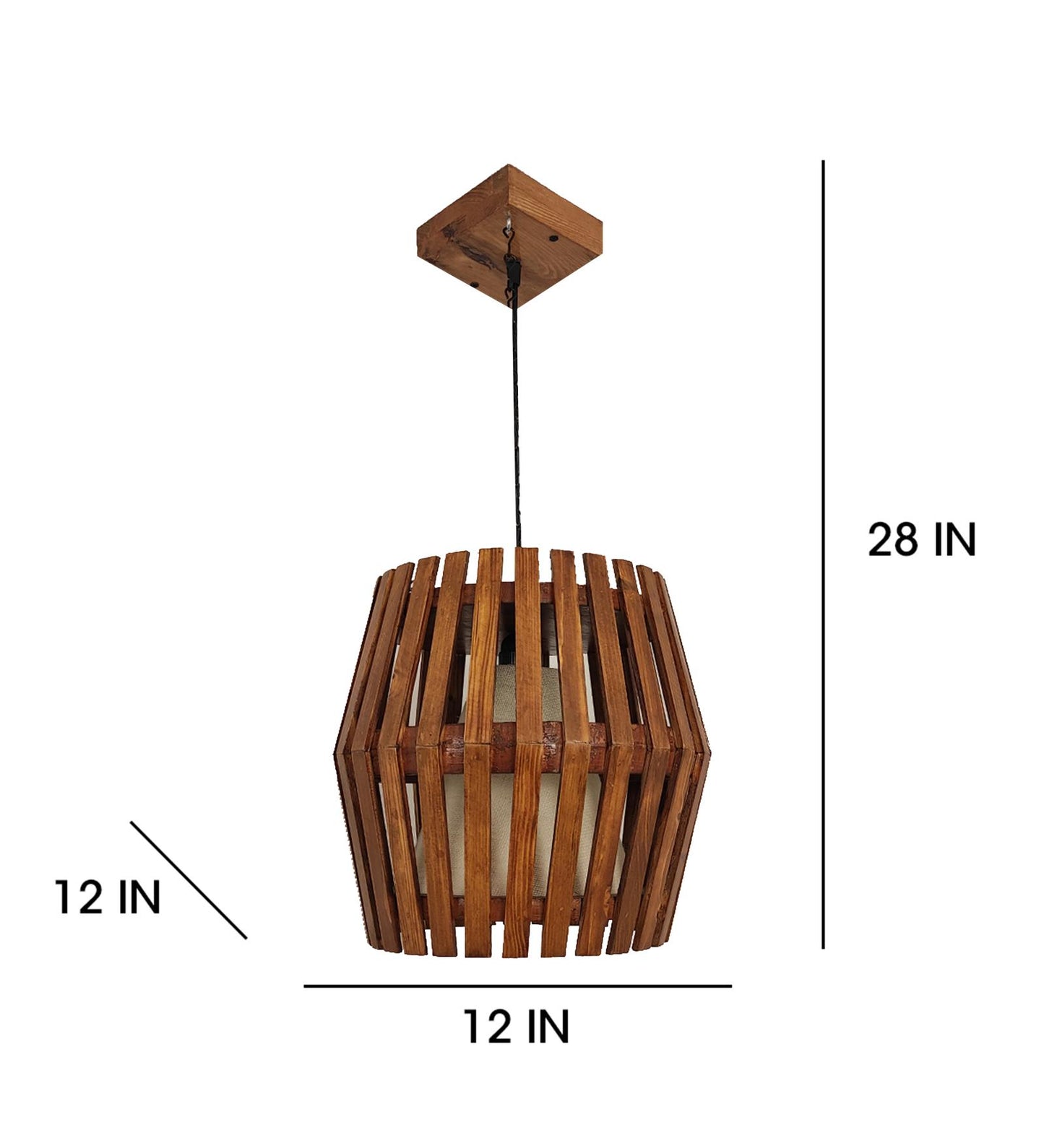 Celestial Brown Wooden Single Hanging Lamp