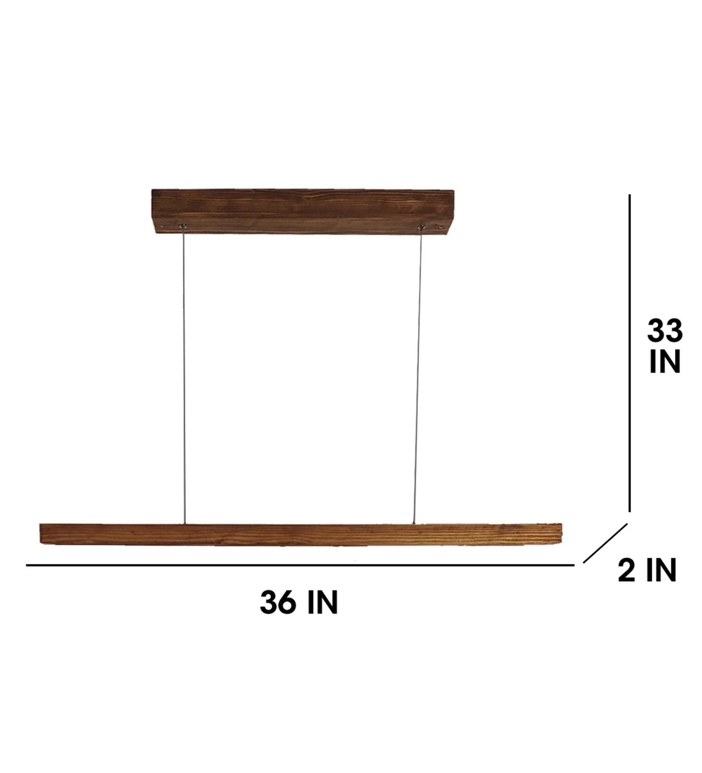Stream 36 Brown Wooden LED Hanging Lamp