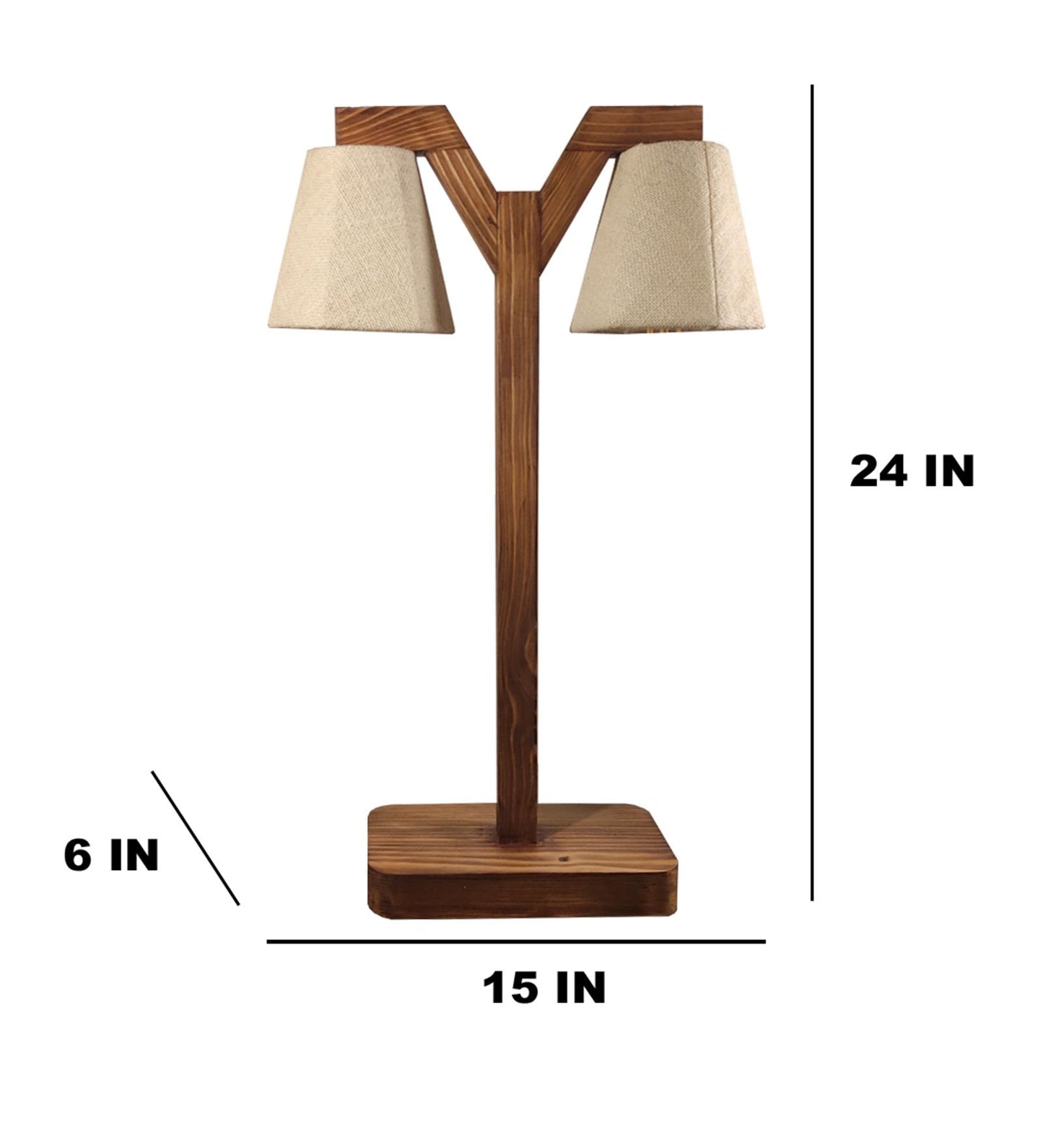 Gale Wooden Table Lamp with Jute Lampshade