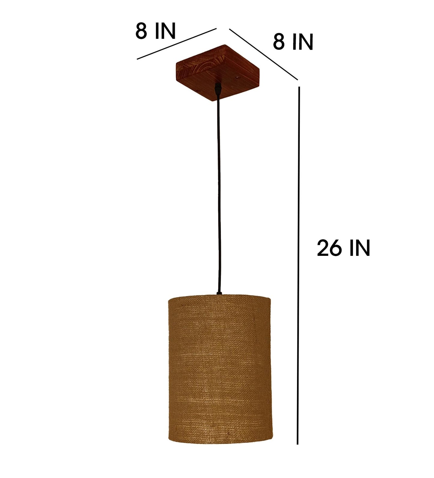 Fire Brown Wooden Single Hanging Lamp