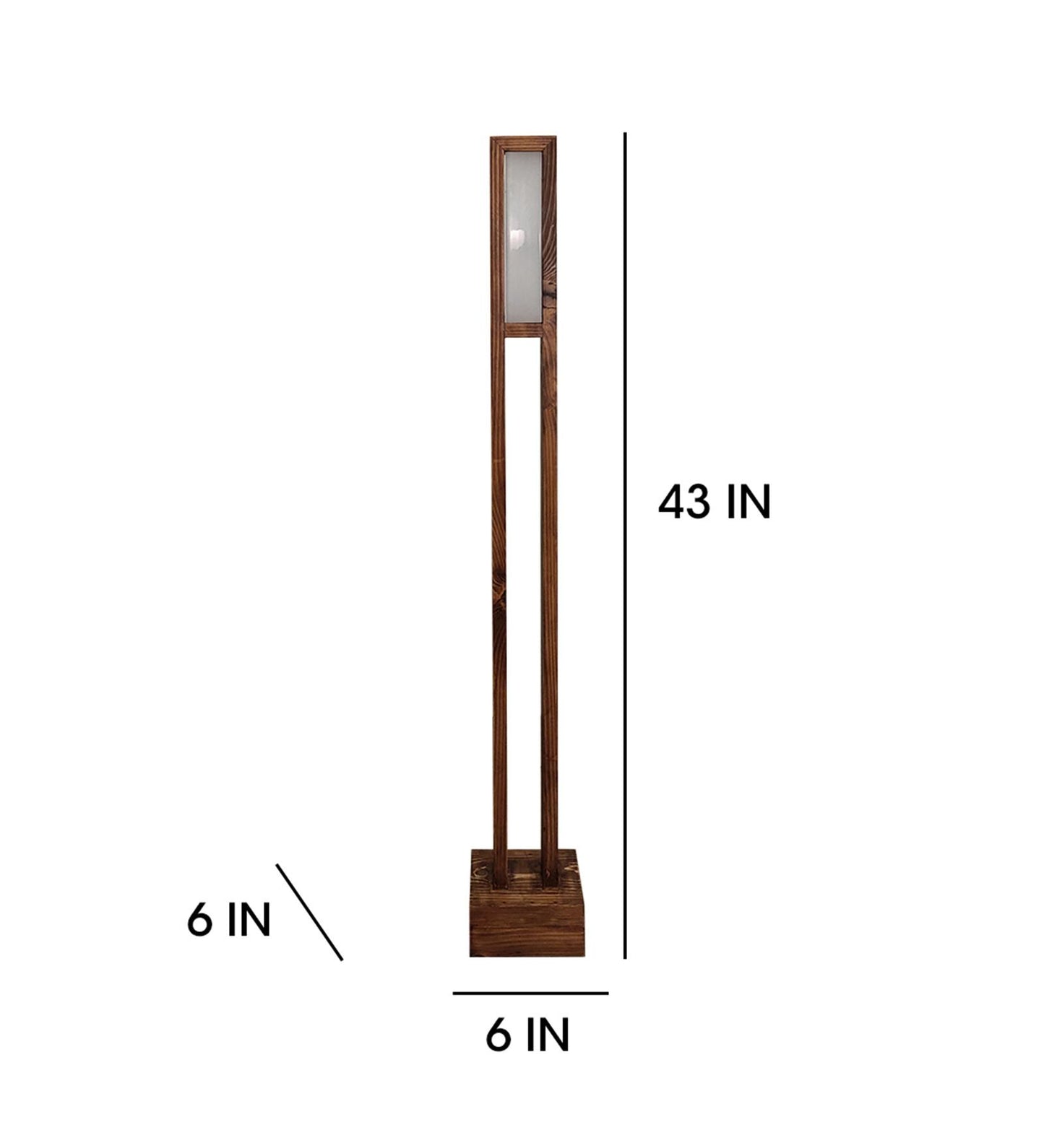 Say Wooden LED Floor Lamp with Brown Base
