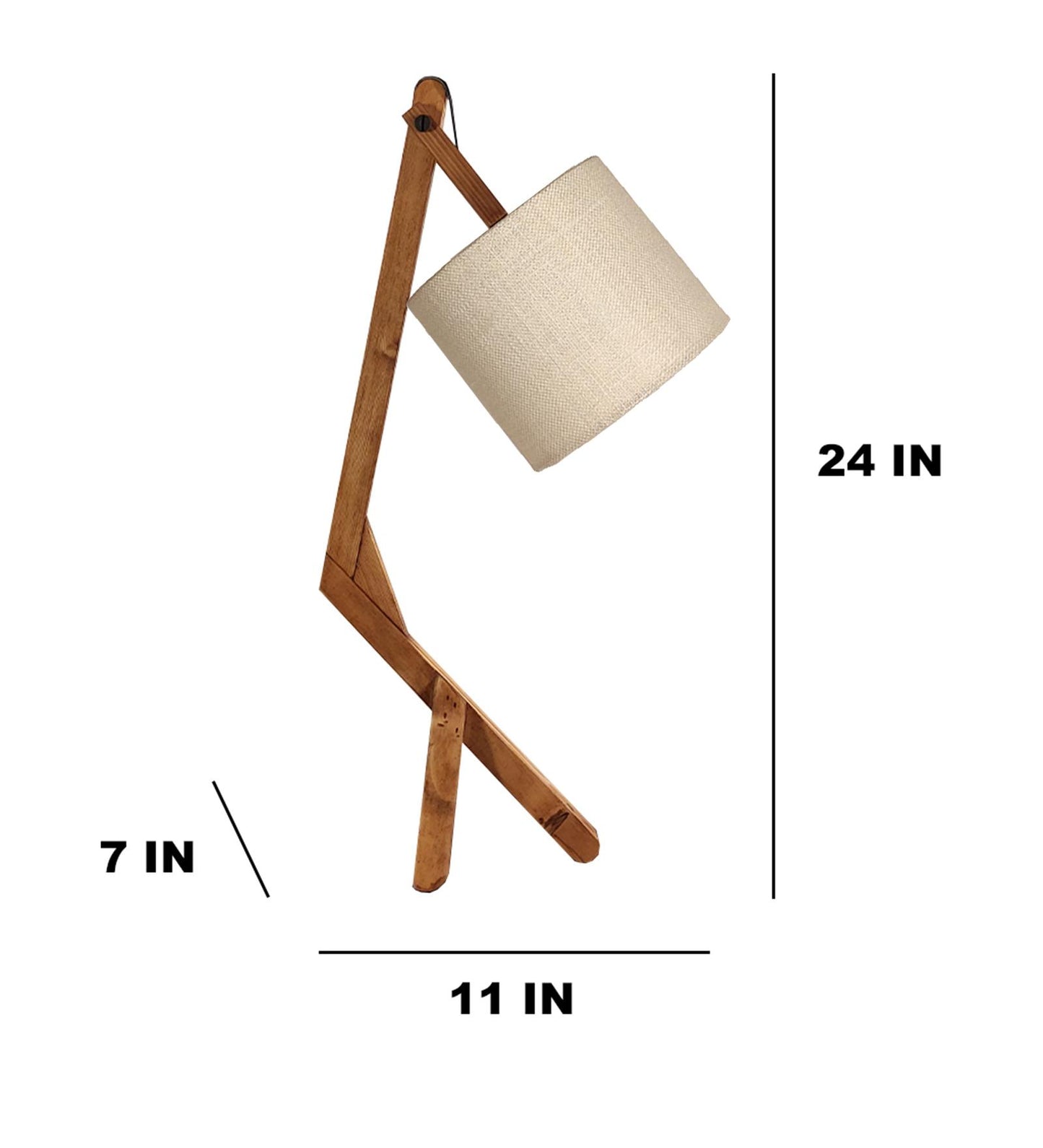 Zircon Wooden Table Lamp with Jute Lampshade