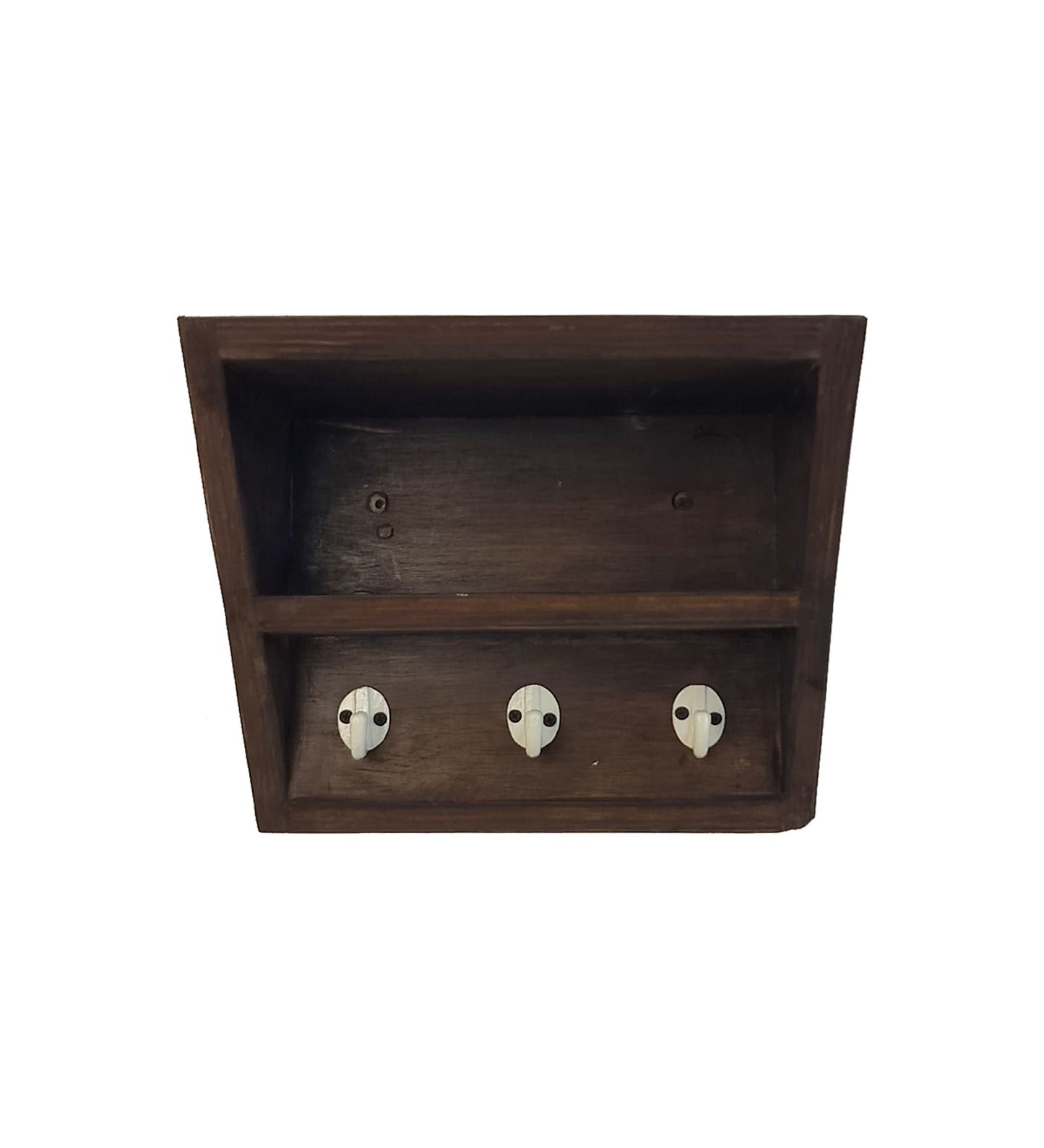 Fern Wooden Wall Shelf Organiser with Key Holders