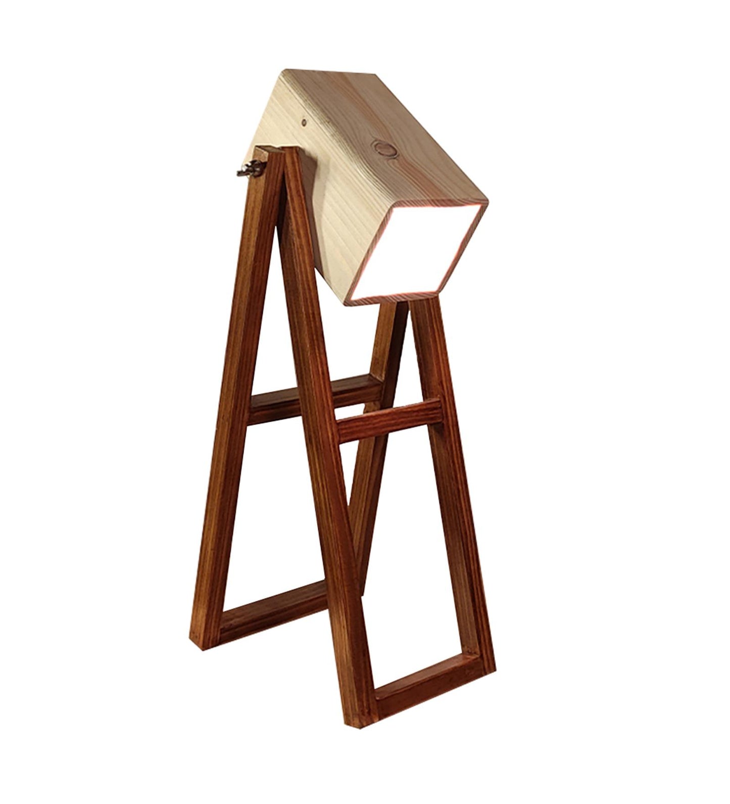 Luna Brown Wooden Table Lamp with Jute Lampshade