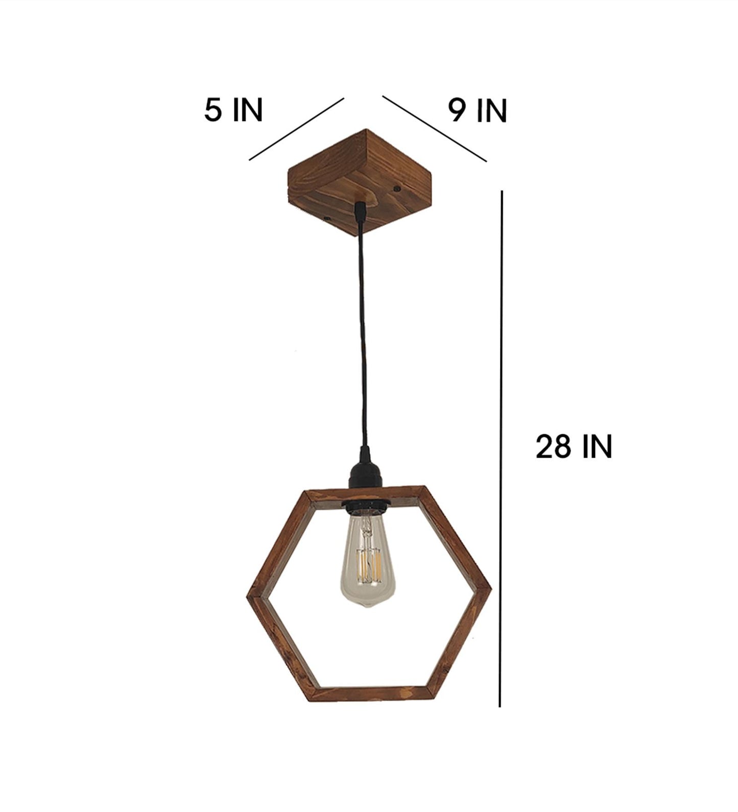 Brook Brown Wooden Single Hanging Lamp