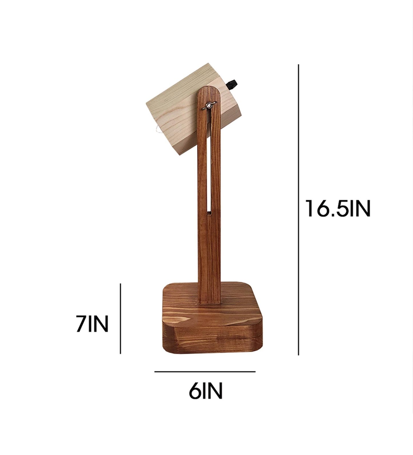 Hear Brown Wooden Table Lamp with Beige Wooden Lampshade