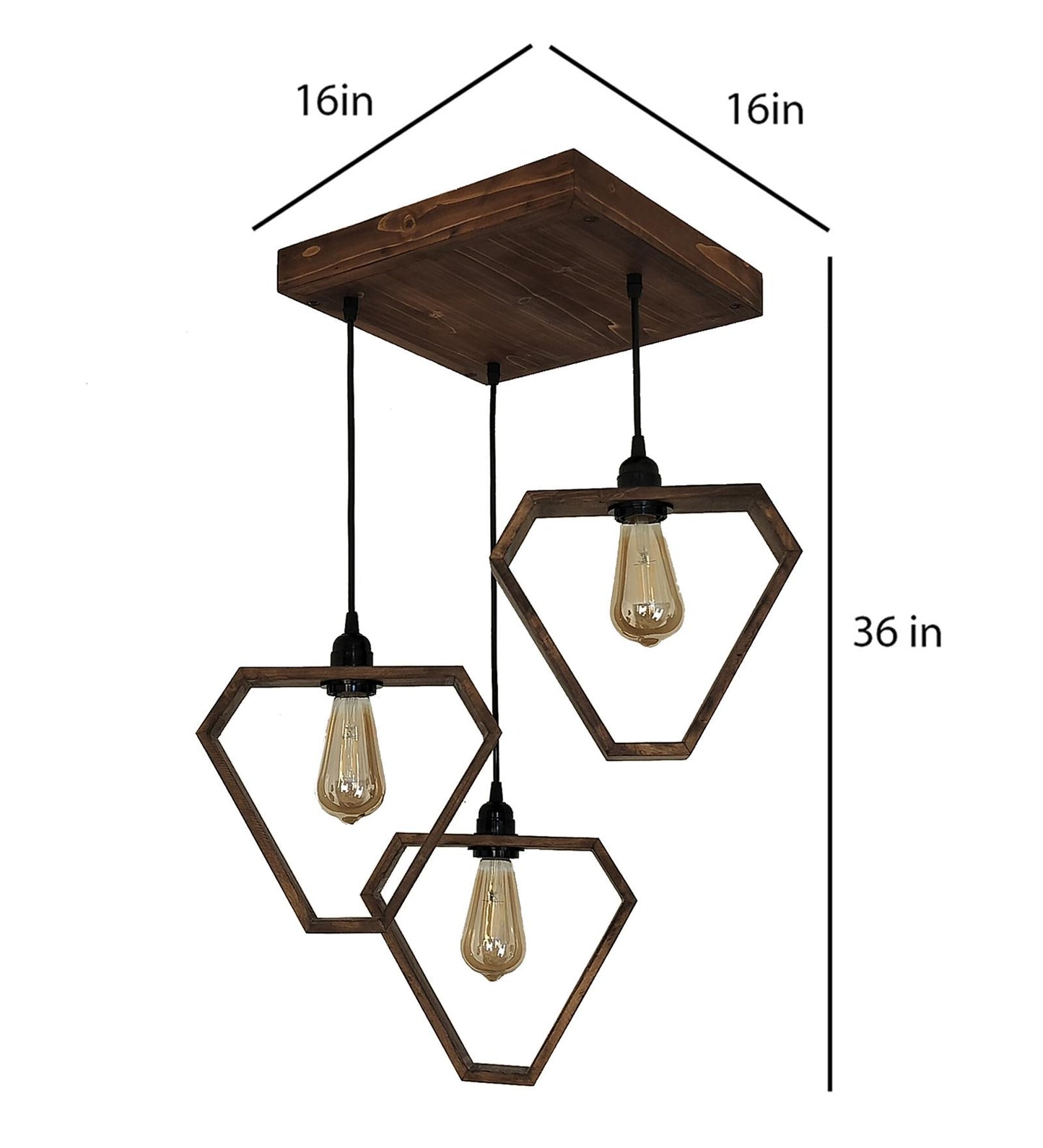 Peace Brown Wooden Cluster Hanging Lamp