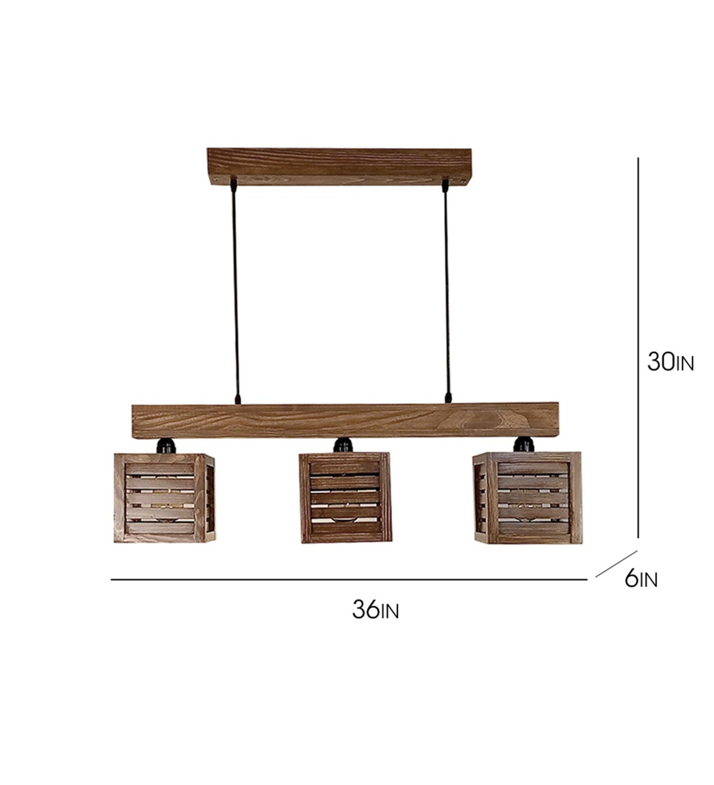 Be Brown Wooden 3 Series Hanging Lamp
