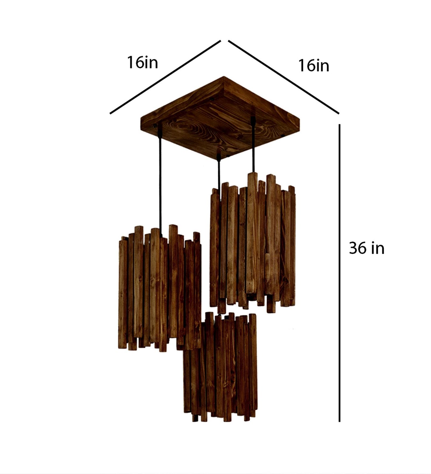 Swim Brown Wooden Cluster Hanging Lamp