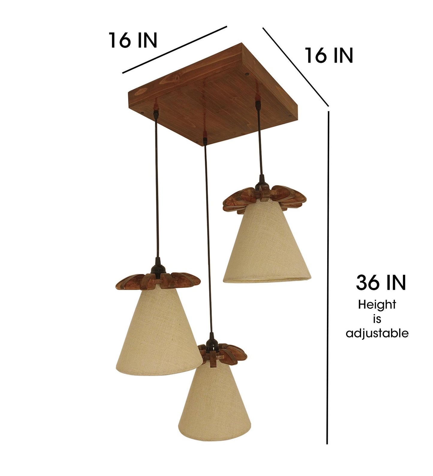 Muse Brown Wooden Cluster Hanging Lamp