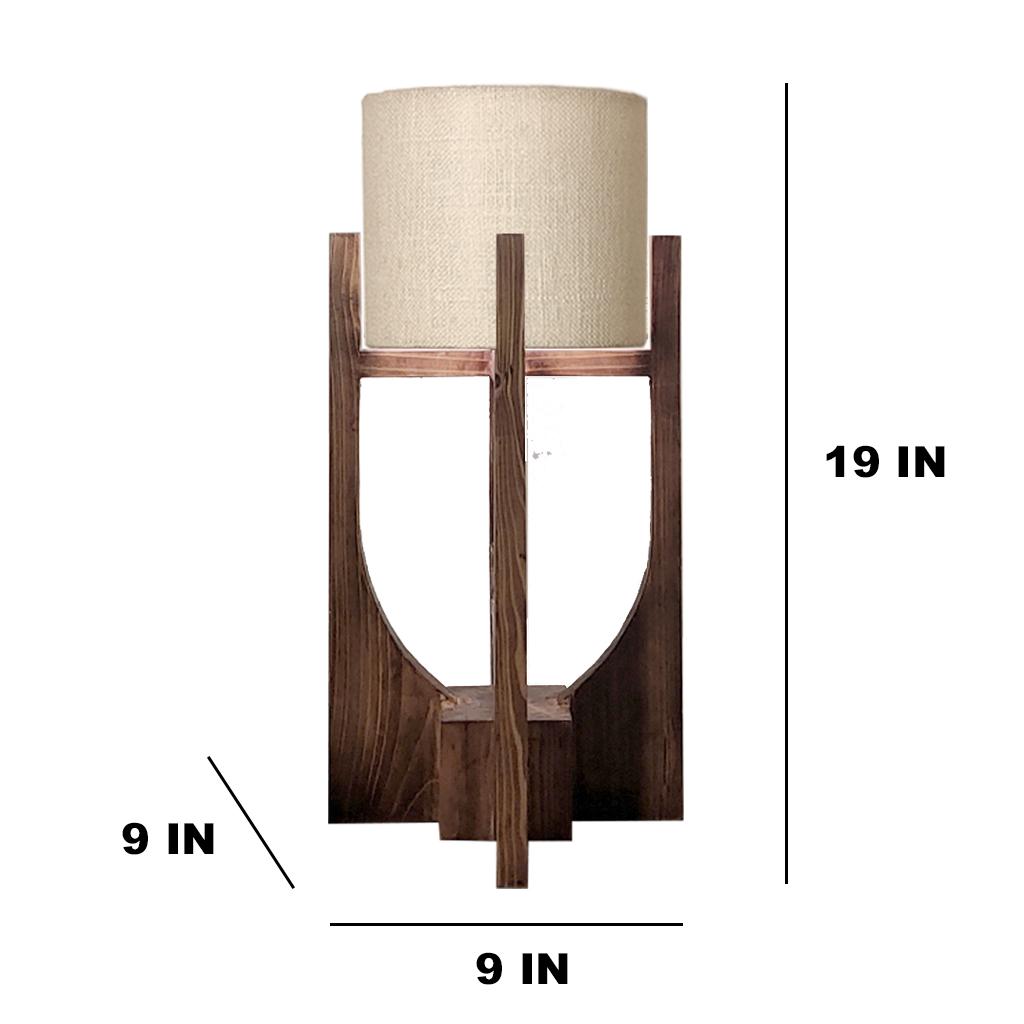 Just Wooden Table Lamp with Jute Lampshade