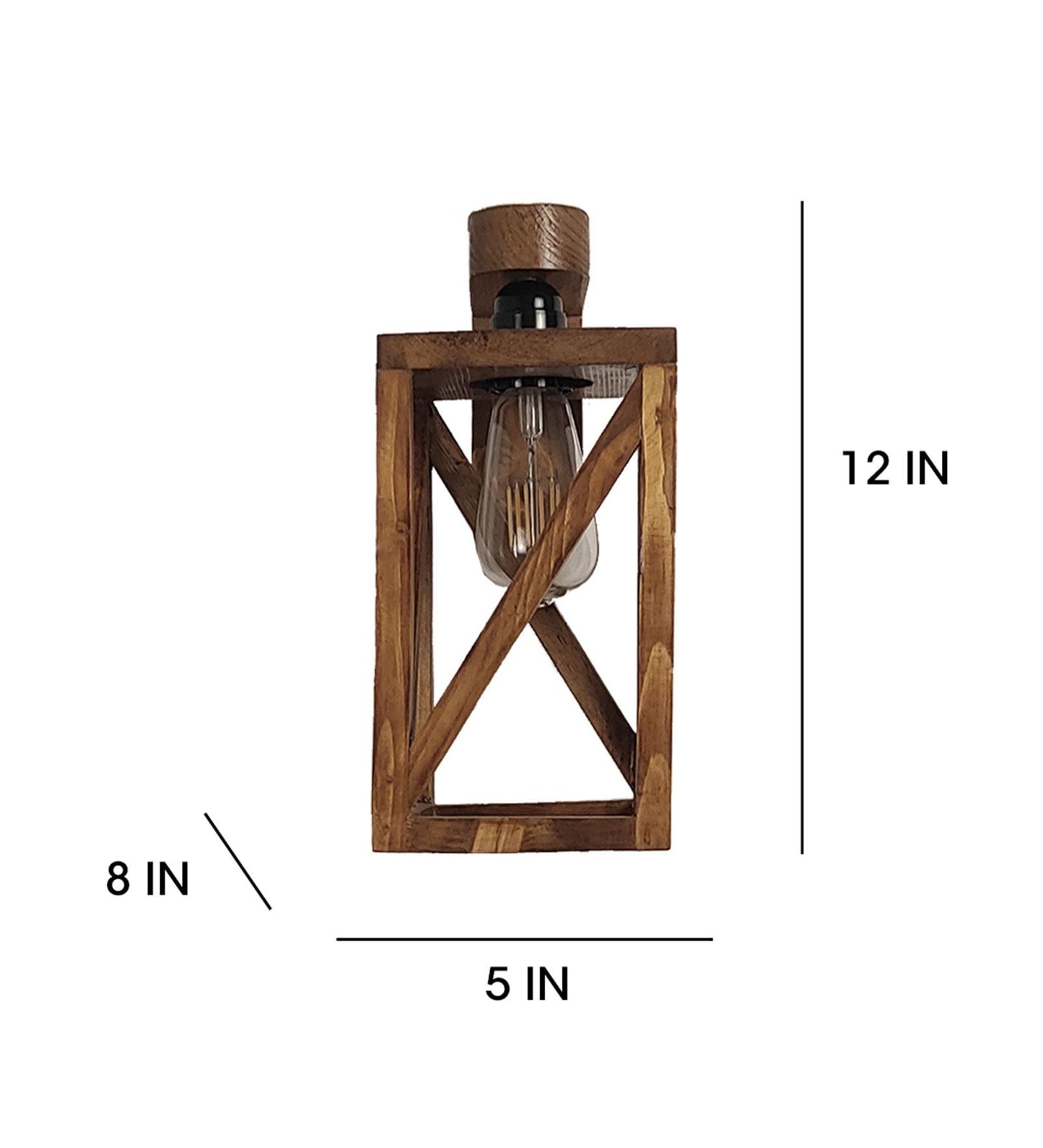 Teach Brown Wooden Wall Light