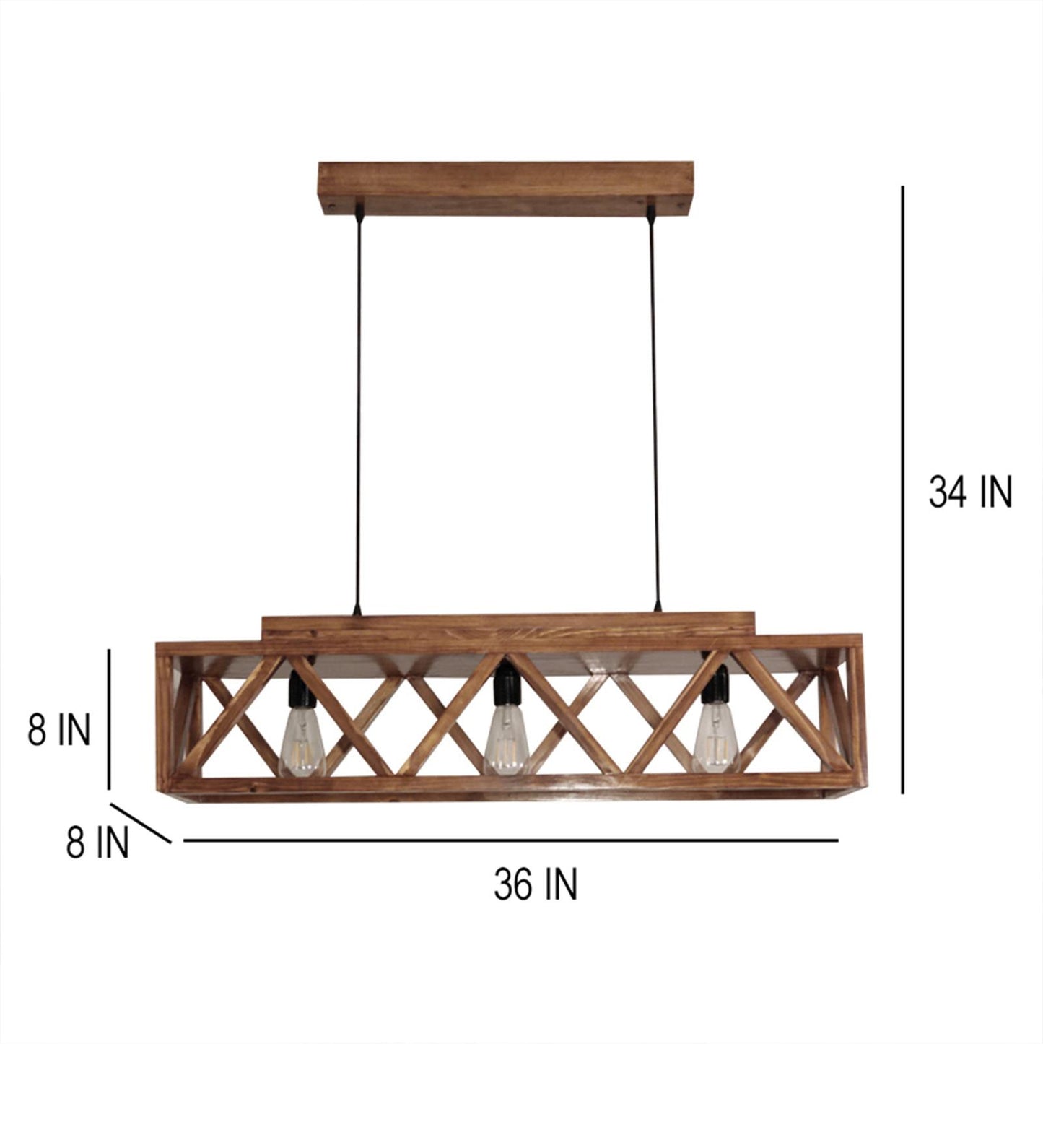 Symmetric Centrum Wooden 3 Series Hanging Lamp