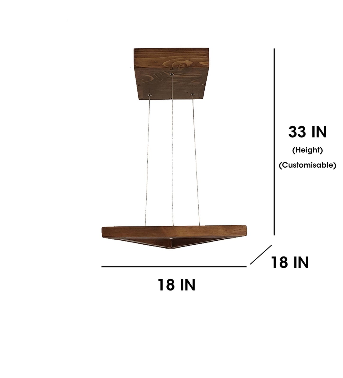 Hot Triangular Brown LED Hanging Lamp