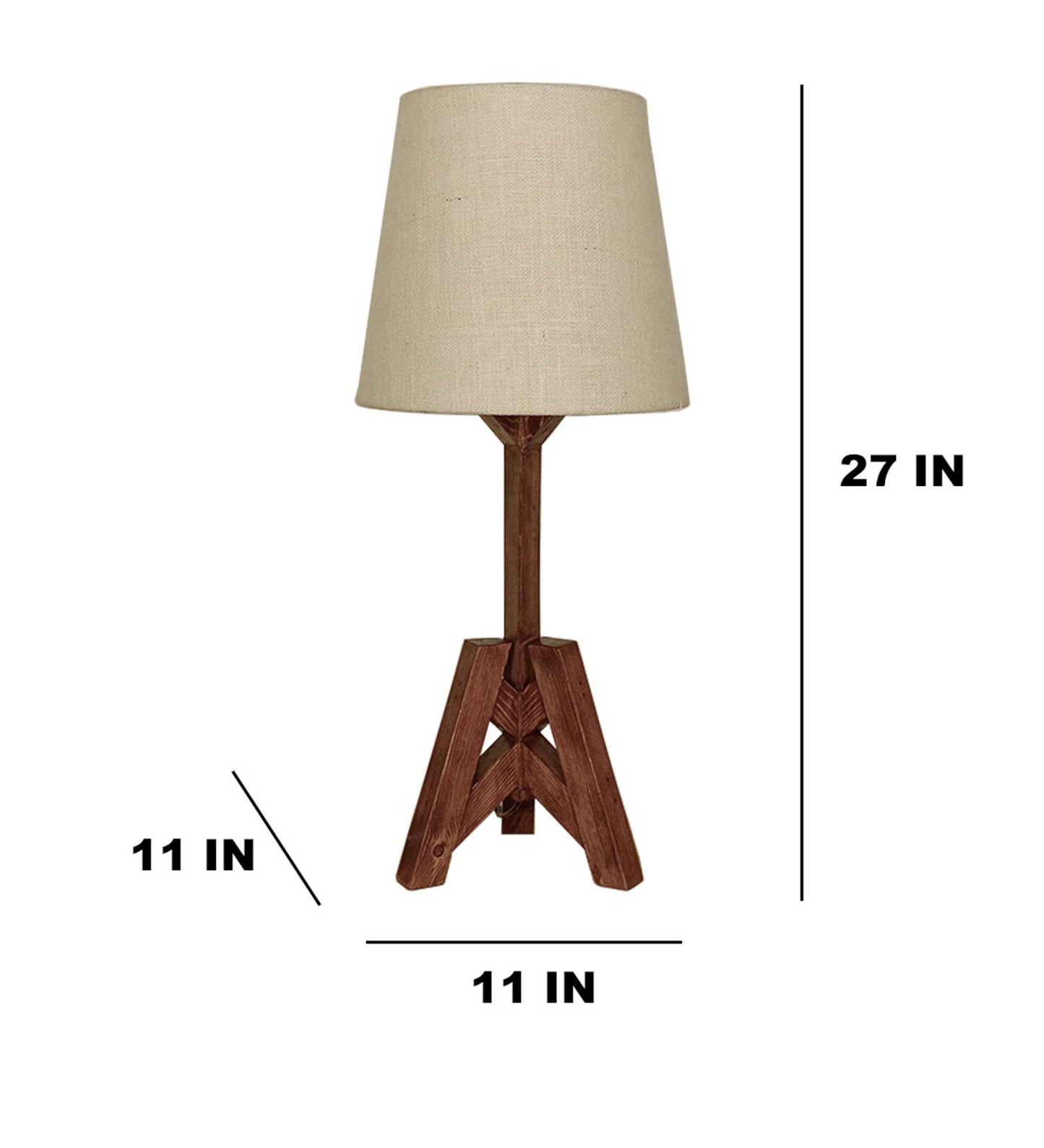 Loam Wooden Table Lamp with Jute Lampshade