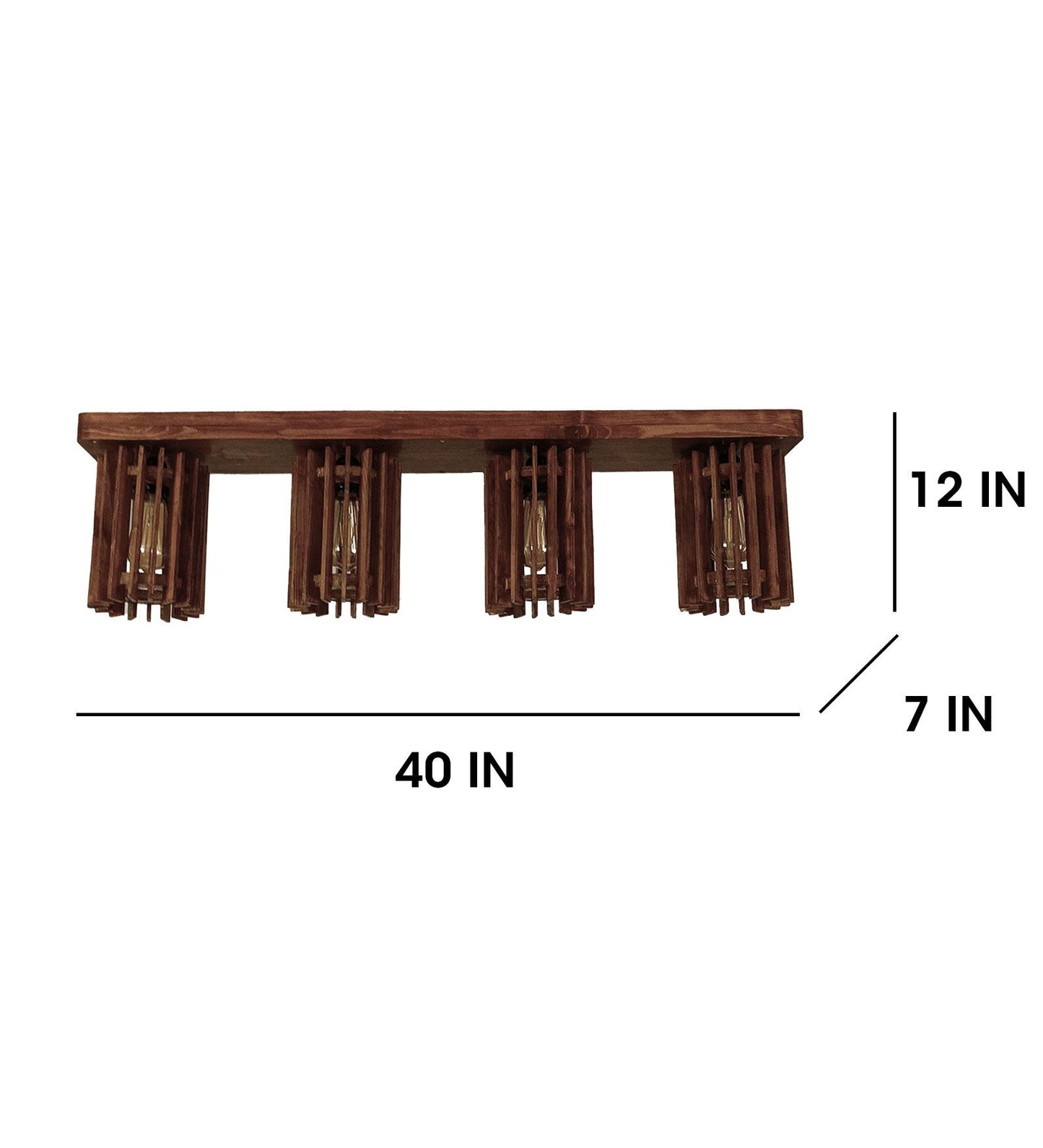 Dive Brown Wooden 4 Series Ceiling Lamp
