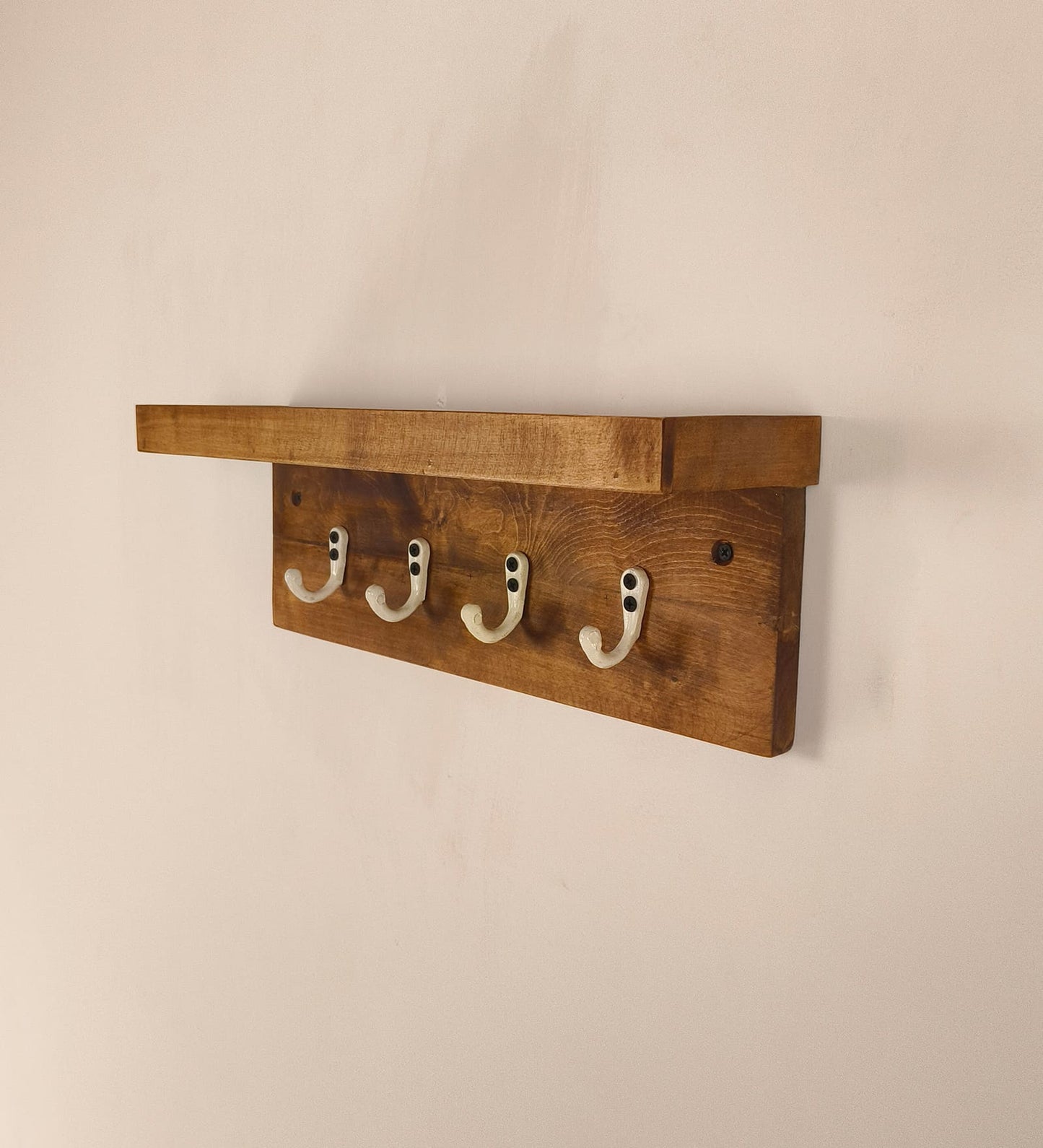 Hill Wooden Wall Shelf Organiser with Key Holders