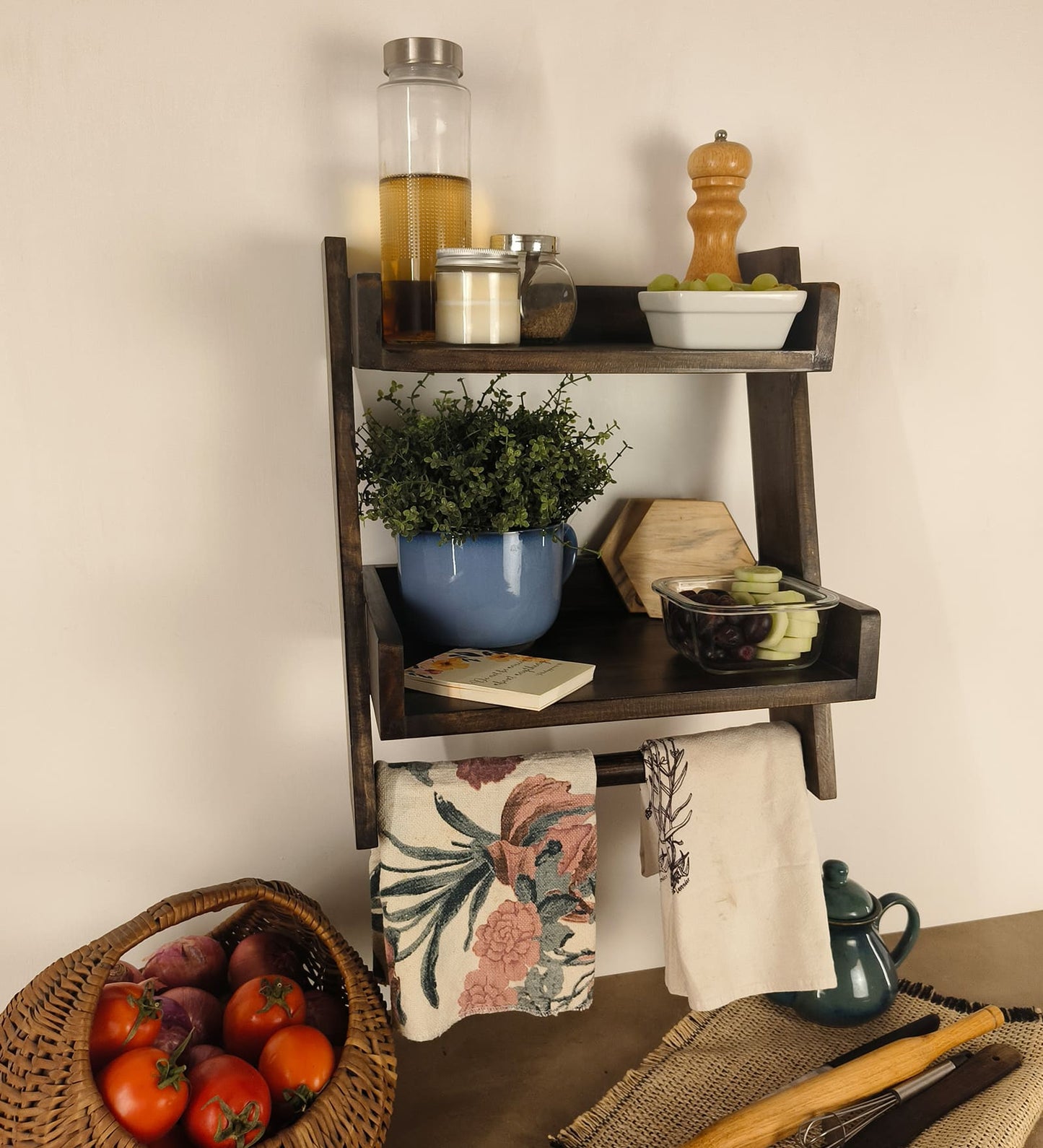 Marine Wooden Shelf Ladder