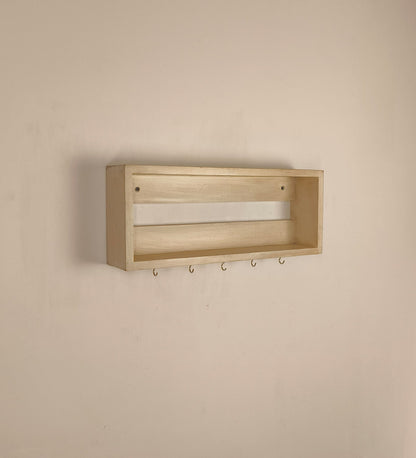 Ivy Wooden Wall Shelf Organiser with Key Holders