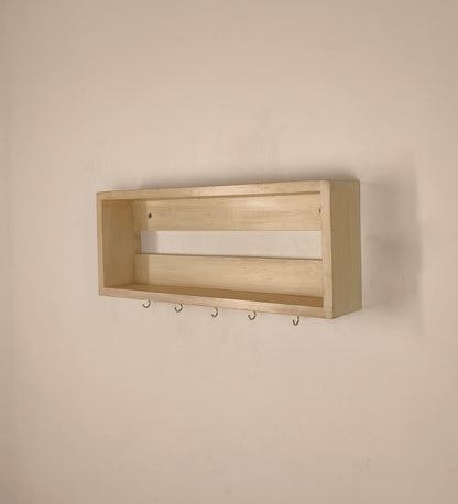 Ivy Wooden Wall Shelf Organiser with Key Holders