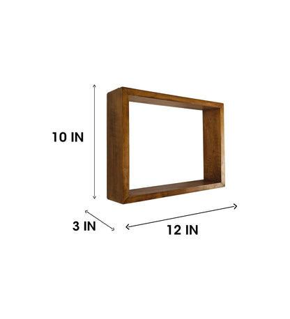 Low Rectangular Shaped Set of 3 Wooden Wall Shelves