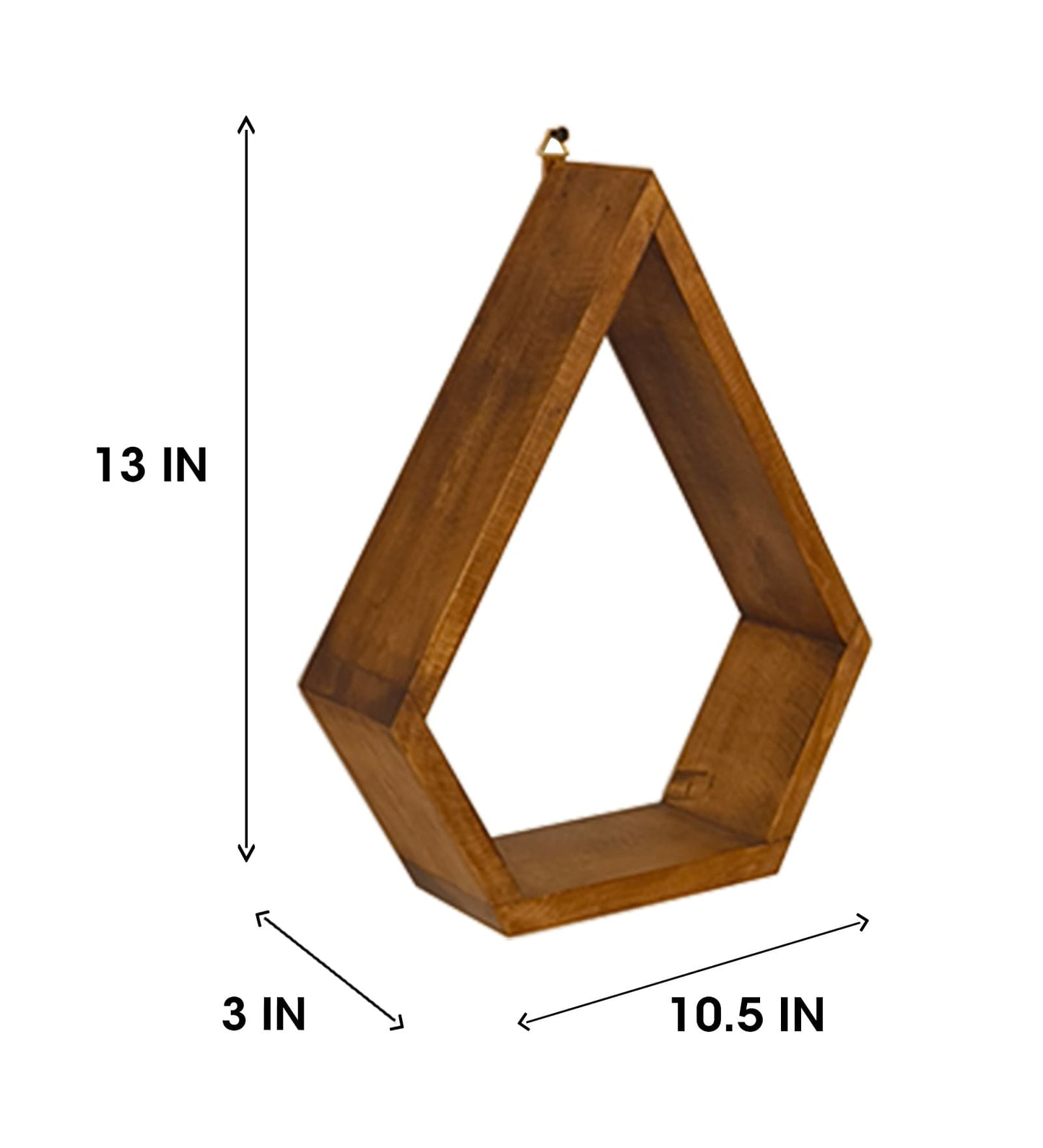 Serenity Diamond Shaped Set of 3 Wooden Wall Shelves