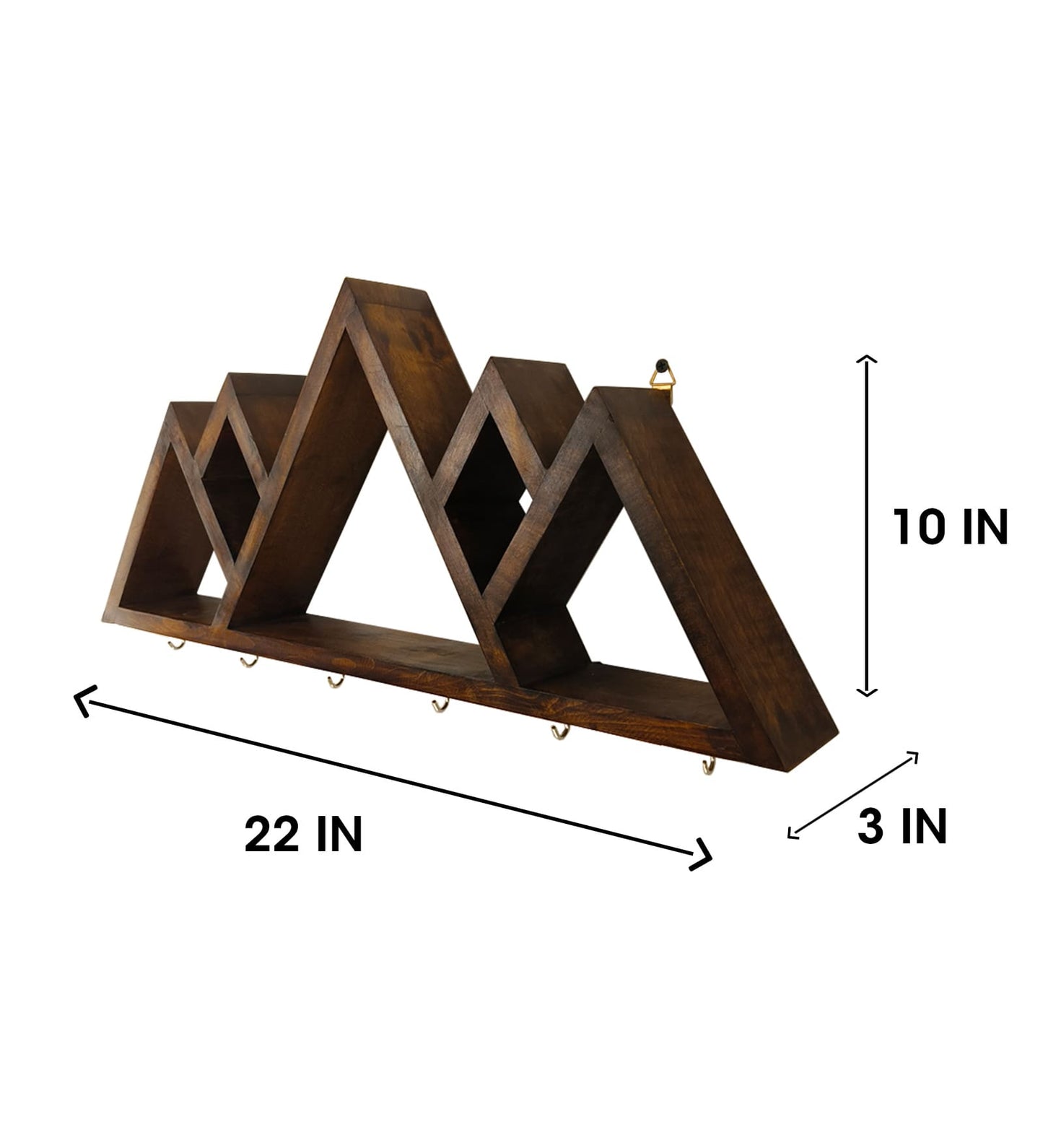 Dream Wooden Wall Shelf Organiser with Key Holders