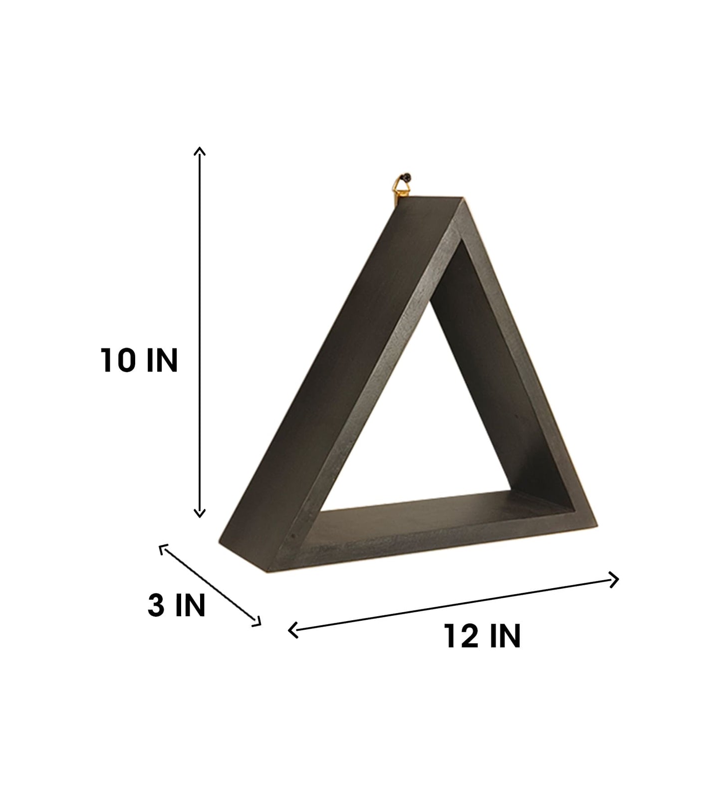 Slate Triangular Set of 3 Wooden Wall Shelves
