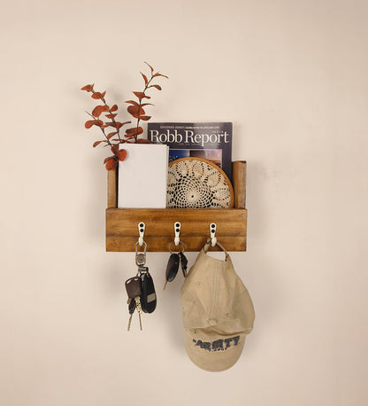 Nest Wooden Wall Organiser with Key Holders