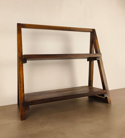 Warm Wooden Shelf Ladder