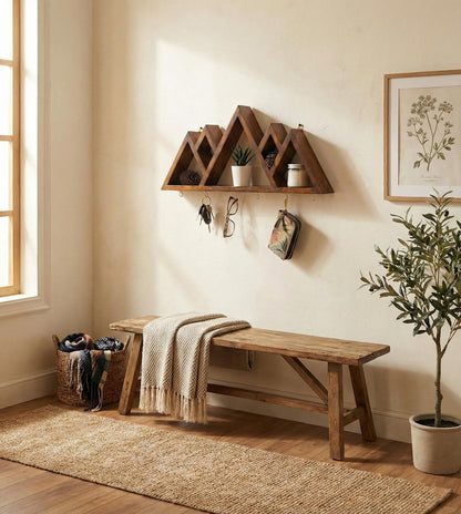 Dream Wooden Wall Shelf Organiser with Key Holders