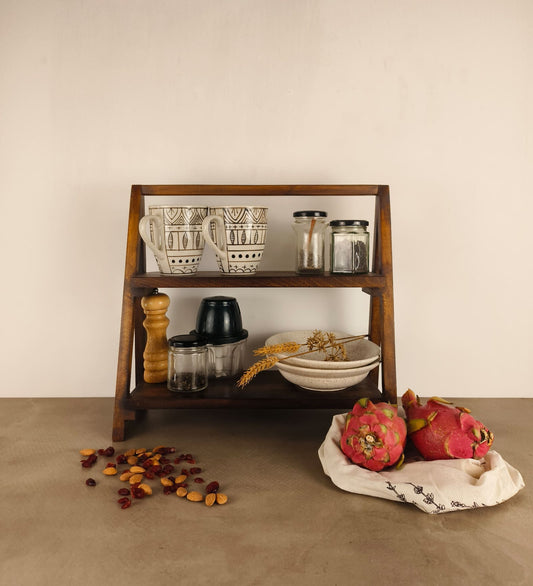 Warm Wooden Shelf Ladder