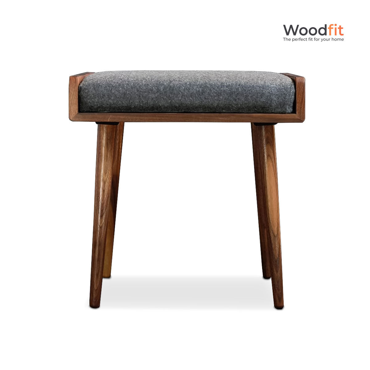 The Haven Seat Solid Sheesham Wood Ottoman/Stool with Cushion