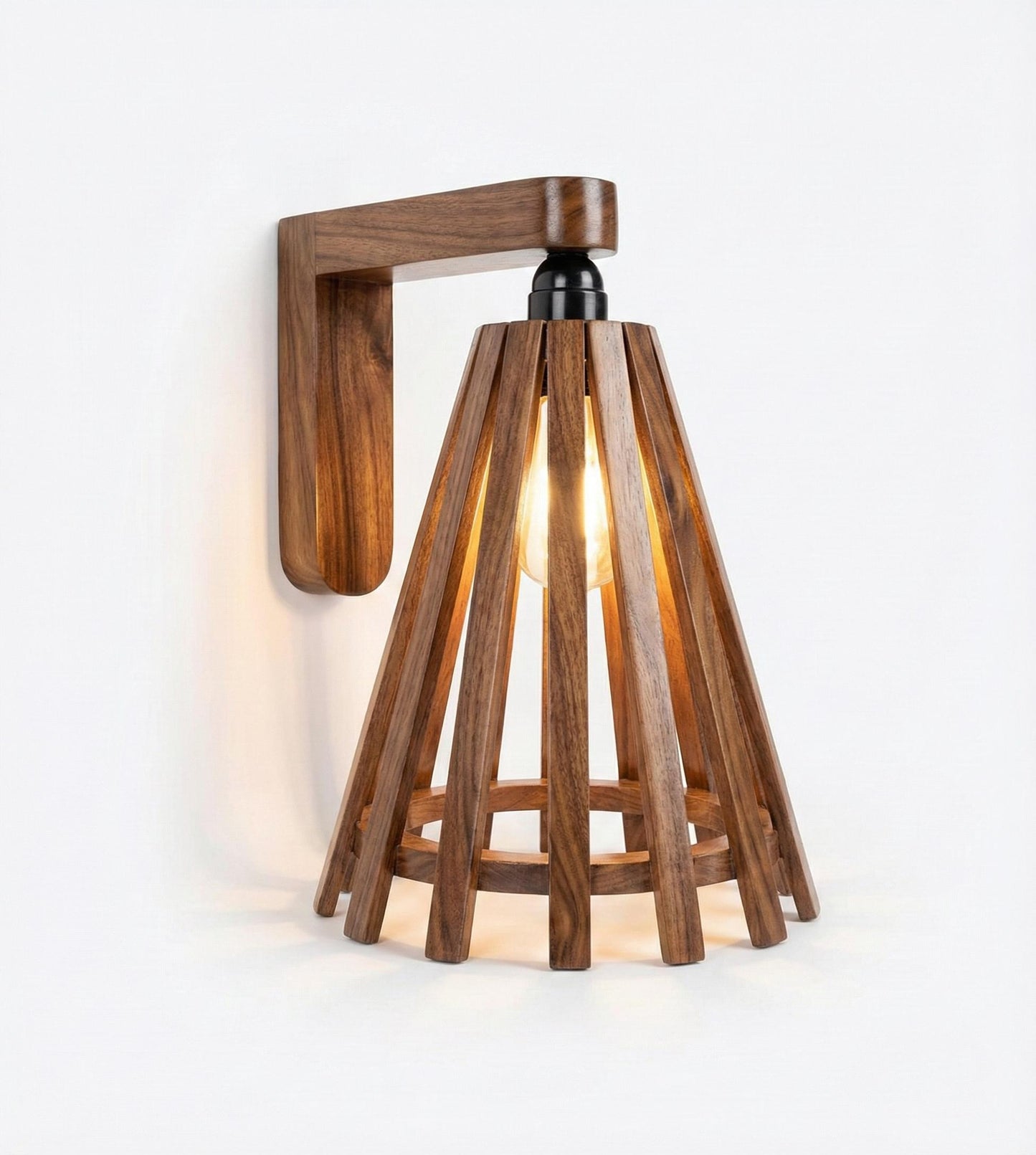 Terrestrial Brown Wooden Wall Light