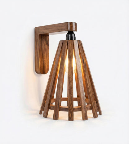 Terrestrial Brown Wooden Wall Light