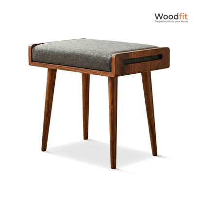The Haven Seat Solid Sheesham Wood Ottoman/Stool with Cushion