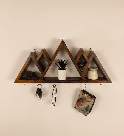 Dream Wooden Wall Shelf Organiser with Key Holders