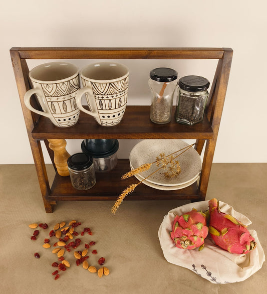 Warm Wooden Shelf Ladder