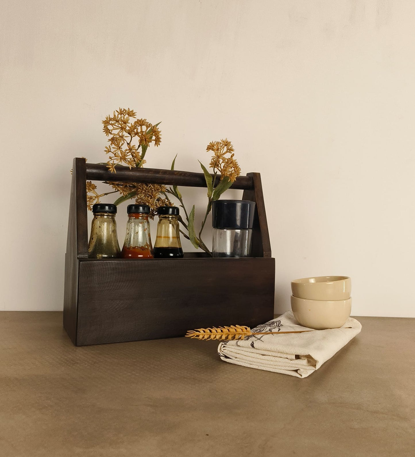 Quest Wooden Bottle & Cutlery Holder