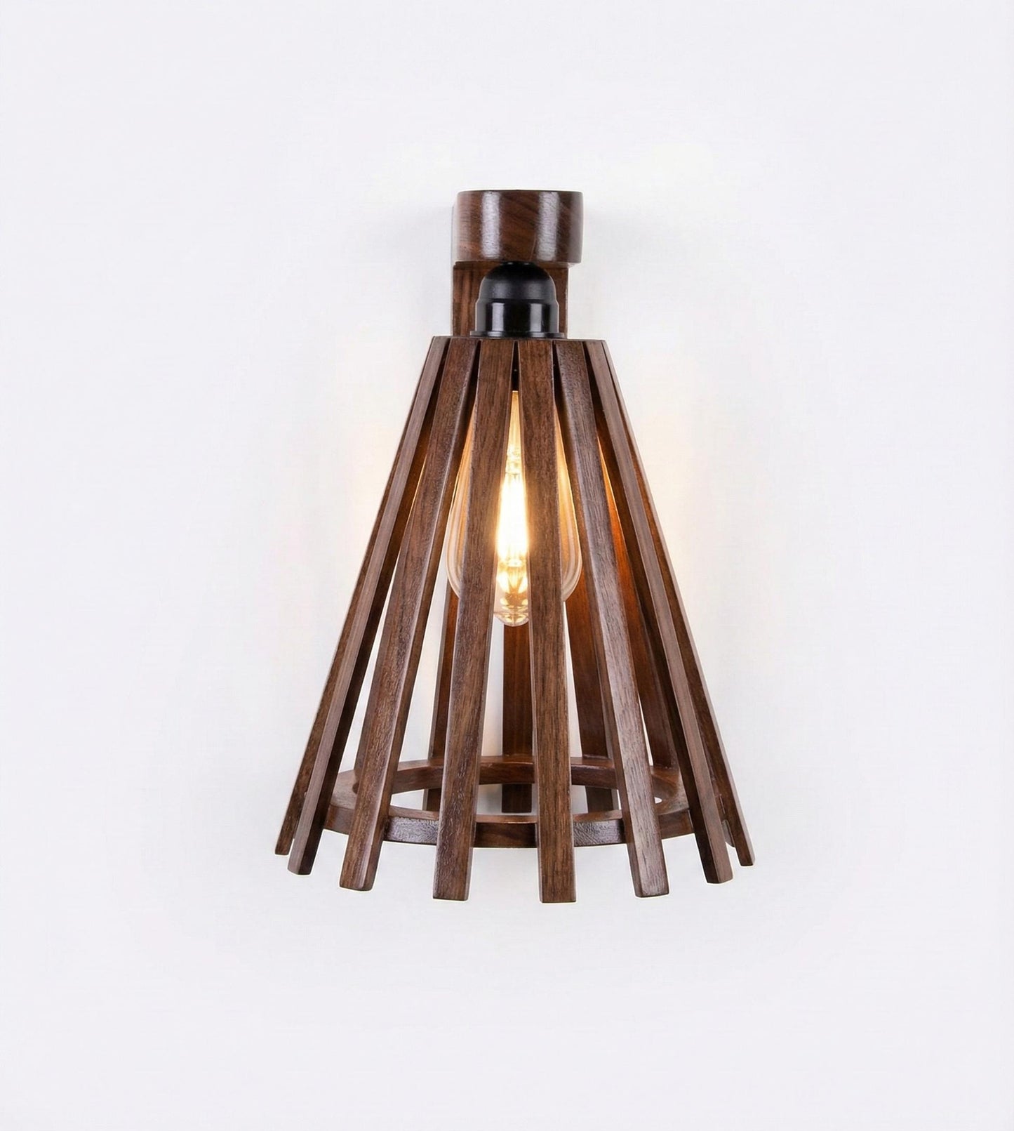 Terrestrial Brown Wooden Wall Light