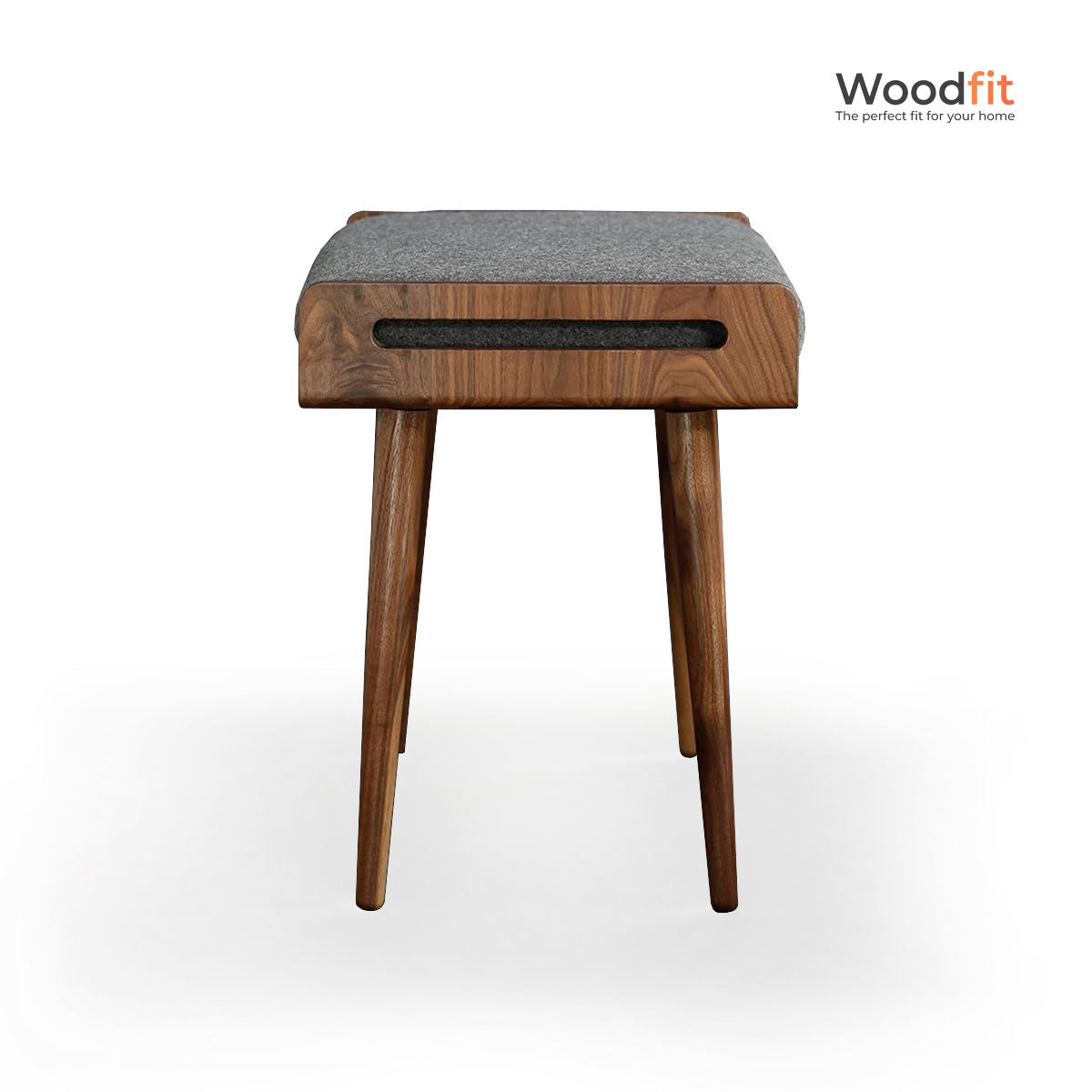 The Haven Seat Solid Sheesham Wood Ottoman/Stool with Cushion