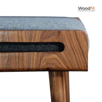 The Haven Seat Solid Sheesham Wood Ottoman/Stool with Cushion