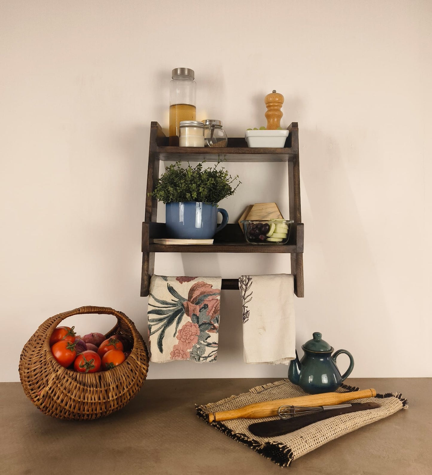 Marine Wooden Shelf Ladder