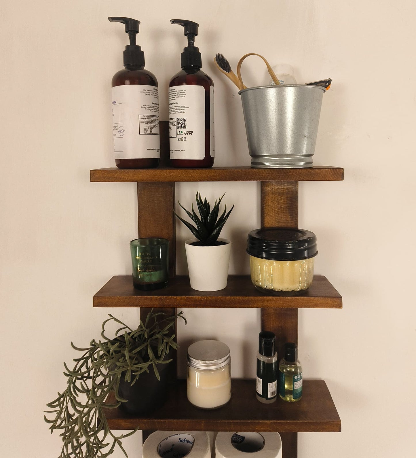 Support Wooden Wall Shelf
