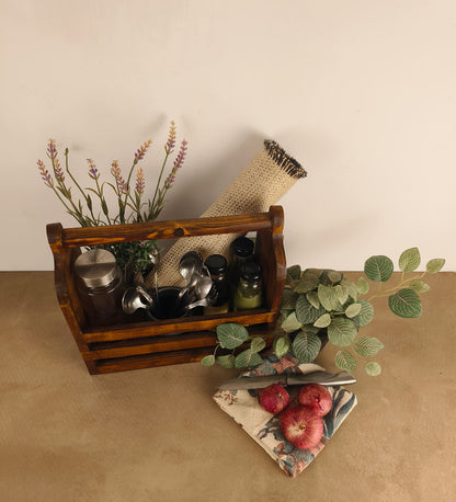 Zen Wooden Bottle & Cutlery Holder