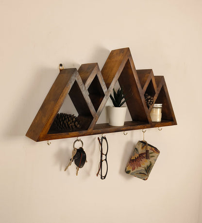 Dream Wooden Wall Shelf Organiser with Key Holders