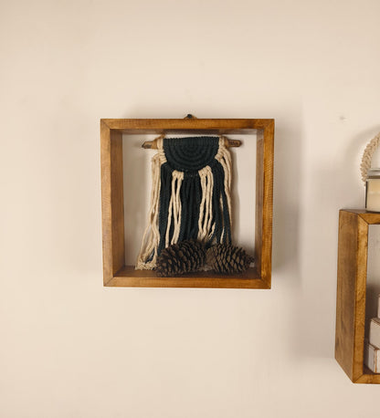Fall Rectangular Shaped Set of 3 Wooden Wall Shelves